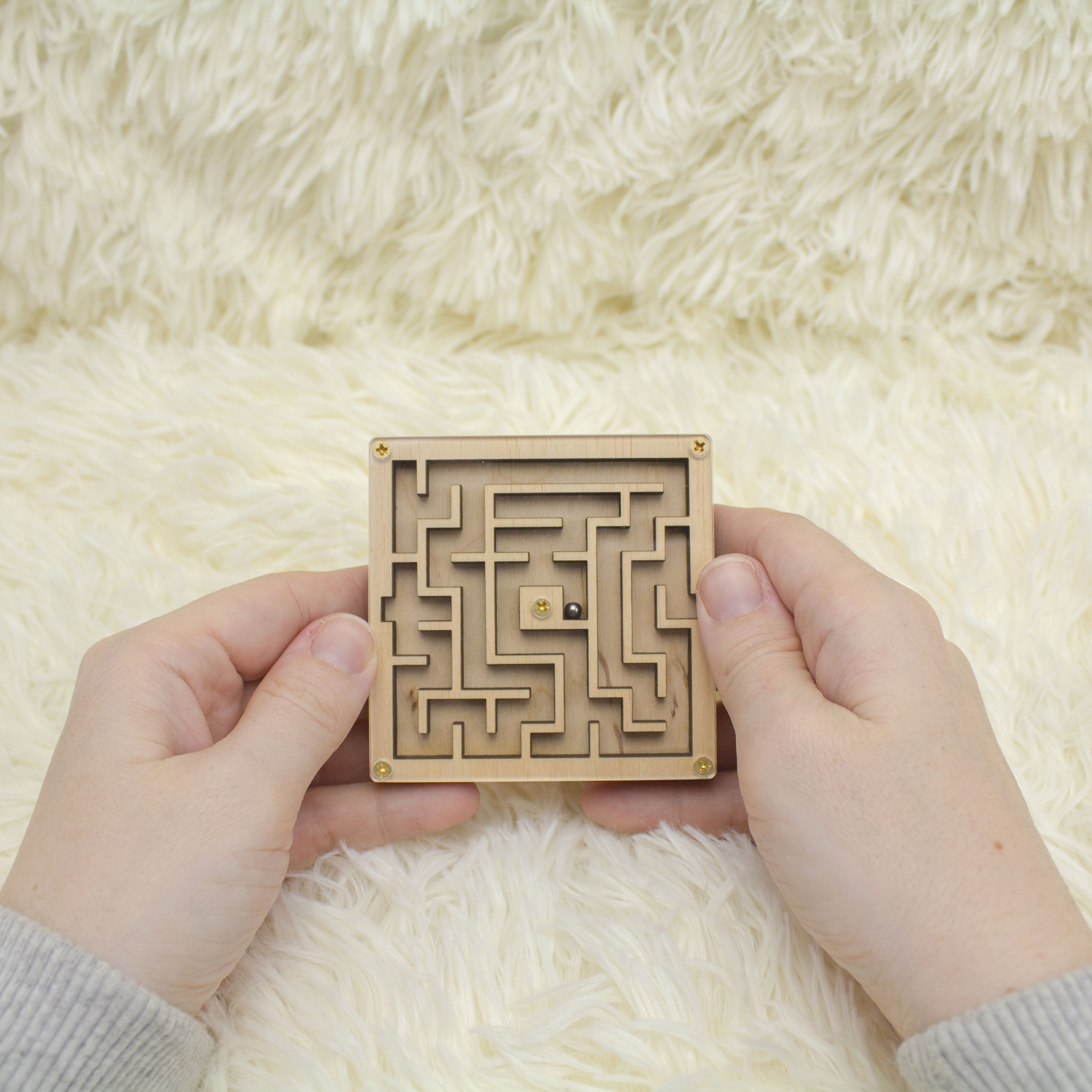 Handmade Wooden Labyrinth Maze: Portable Learning Toy