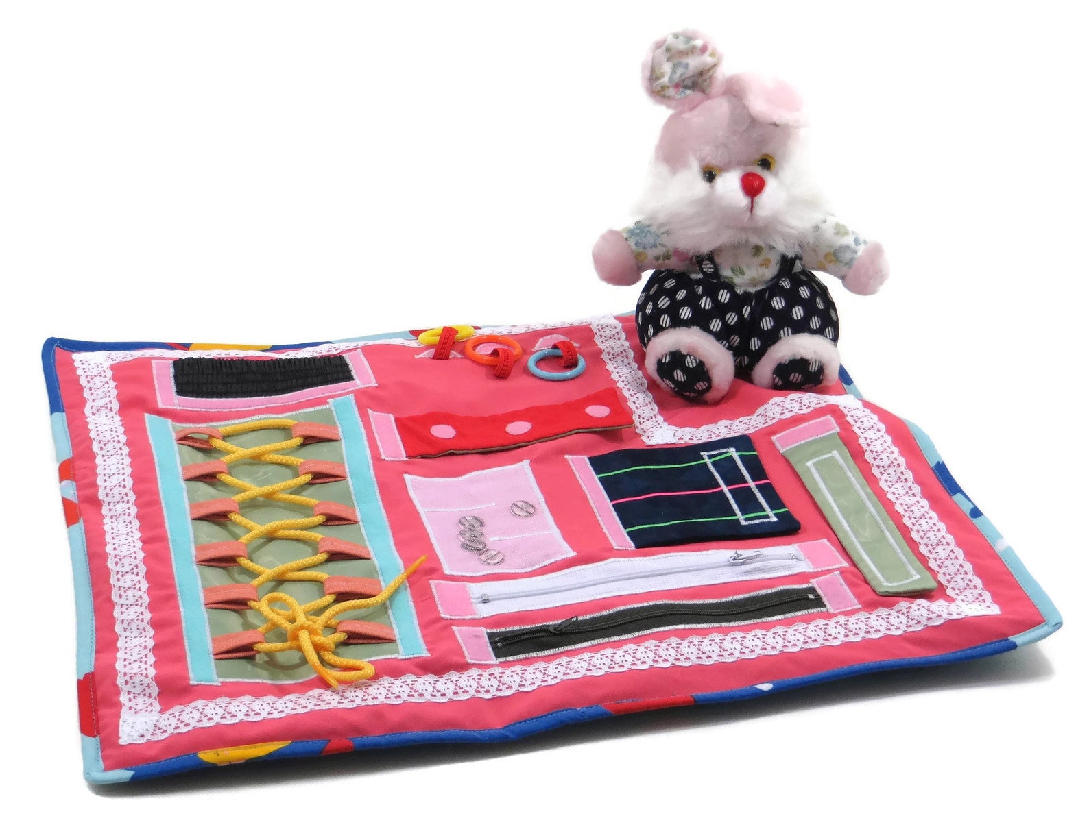 Busy Blanket For Dementia Alzheimers Toy Fiddle Color Fidget Etsy