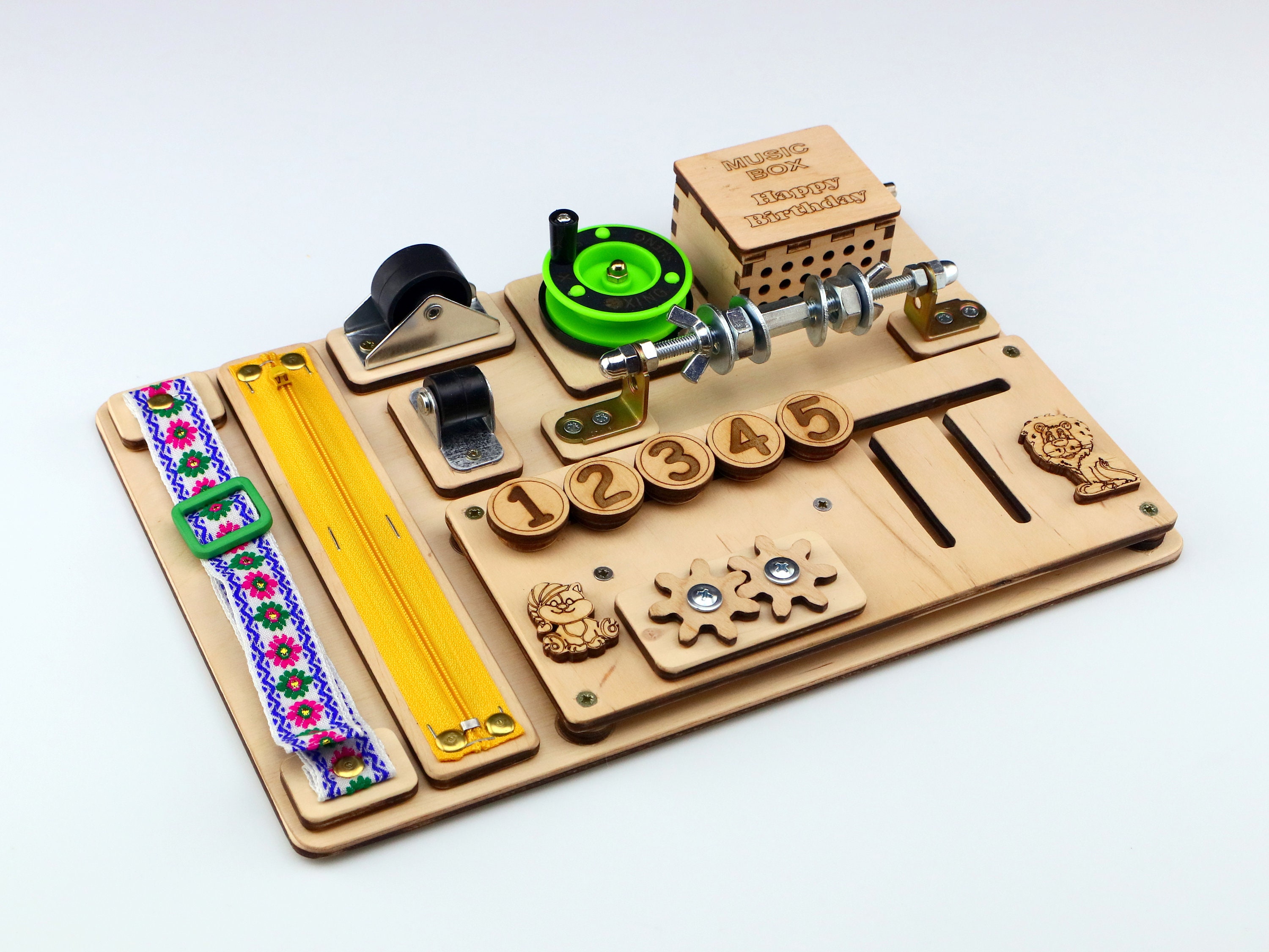 Travel busy board Sensory activity wood toy Baby busy board Etsy