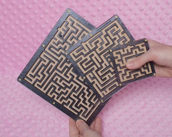 Cognitive Wooden Maze Game, Brain & Logic Toy for Kids Learning