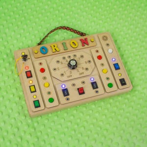 Light Switch Busy Board, Adaptive Switch Toy for Toddlers, LED Sensory Activity Board