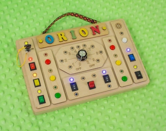 Light Switch Busy Board, Adaptive Switch Toy for Toddlers, LED Sensory Activity Board