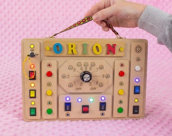 Sensory Activity Switch Board, Fidget Tool for Fine Motor Skills, Calm Down Toy