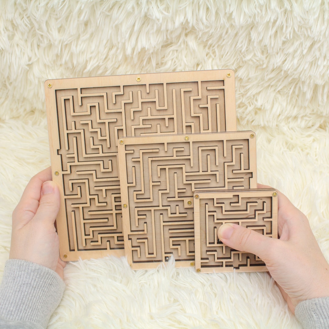 OCD Anxiety Brain Games Adult, Anti-stress Labyrinth Gift, Wooden Labyrinth Maze Mind Indoor Game, Relax Gift