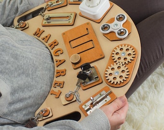 Adult Fidget ASMR Lock Board, Wooden Memory Care Montessori Dementia Activities