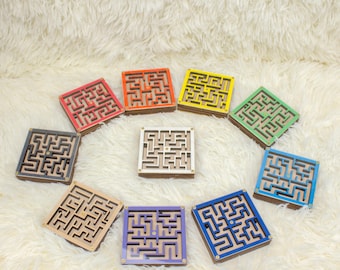 Handheld Rolling Ball Game, Interactive Wooden Maze Toy for Toddlers, Kids Maze