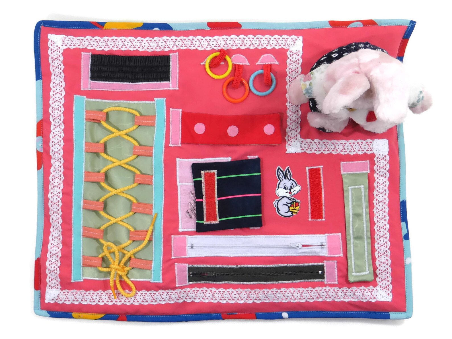 Busy Blanket For Dementia Alzheimers Toy Fiddle Color Fidget Etsy