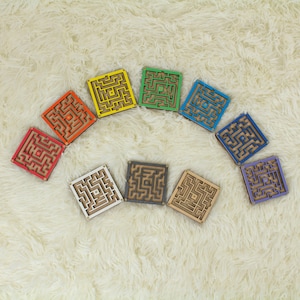 Wooden maze game with ball, wood labyrinth toy, Concentration and focus game for children