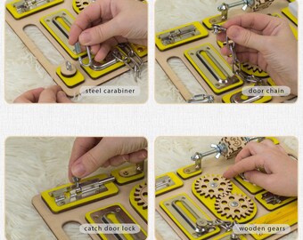 POU Planche sensorielle en bois Les personnes âgées Fidget Board améliorent les compétences POU Planche sensorielle en bois Les personnes âgées Fidget Board améliorent les compétences