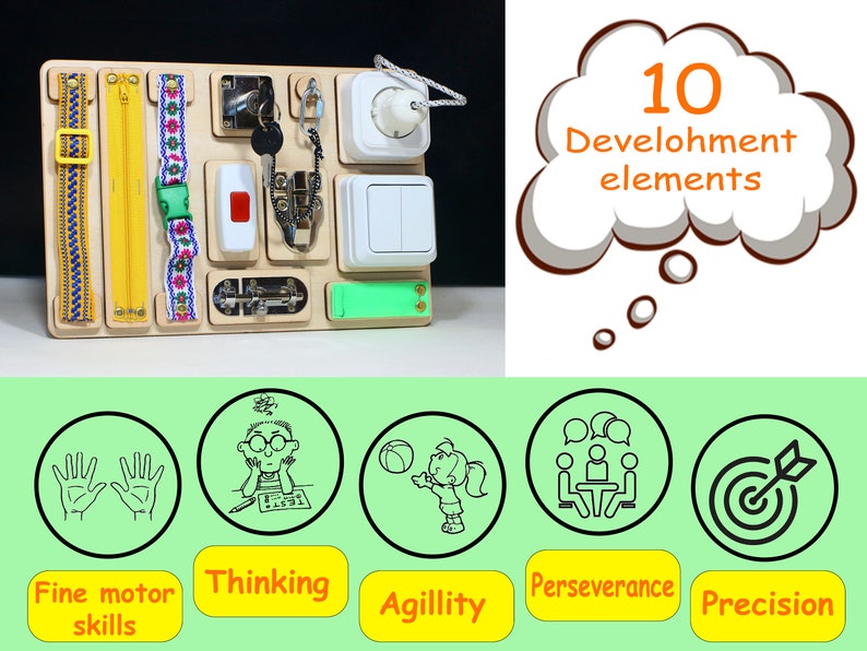 Educational Toys Toddler Busy Board Montessori Materials image 1