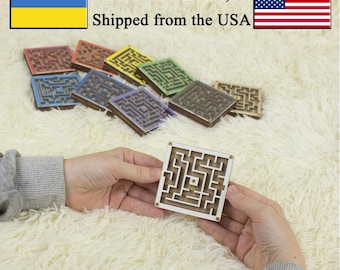 Small Middle Big Wooden Maze Game for Dementia, Alzheimers Busy Hands Gift