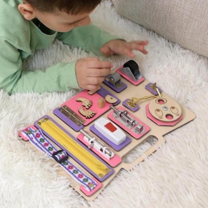 Montessori Sensory Board for Toddlers: Autism Activity Board, Fine Motor Skills
