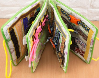 Fabric Sensory Fidget Book for Dementia, Activity Quiet Alzheimer’s Nursing Home Gift for Adults