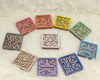 Wood Travel Maze Game: Portable Labyrinth Homeschool Toy