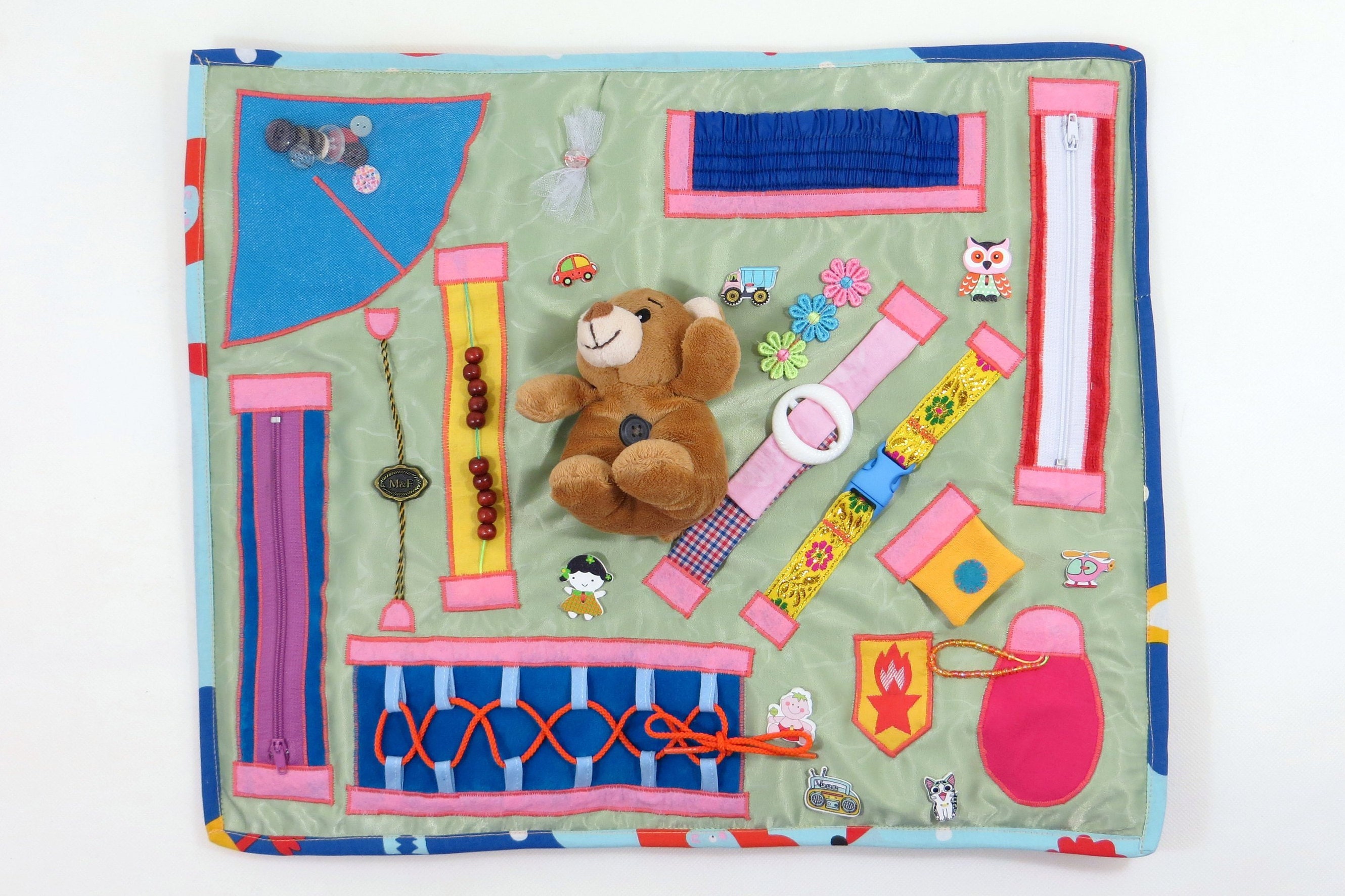 Travel soft sensory toy Activity busy blanket Fidget baby Etsy