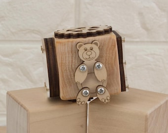 Sensory Activity Cube for Kids 3+ | Montessori Wooden Toy