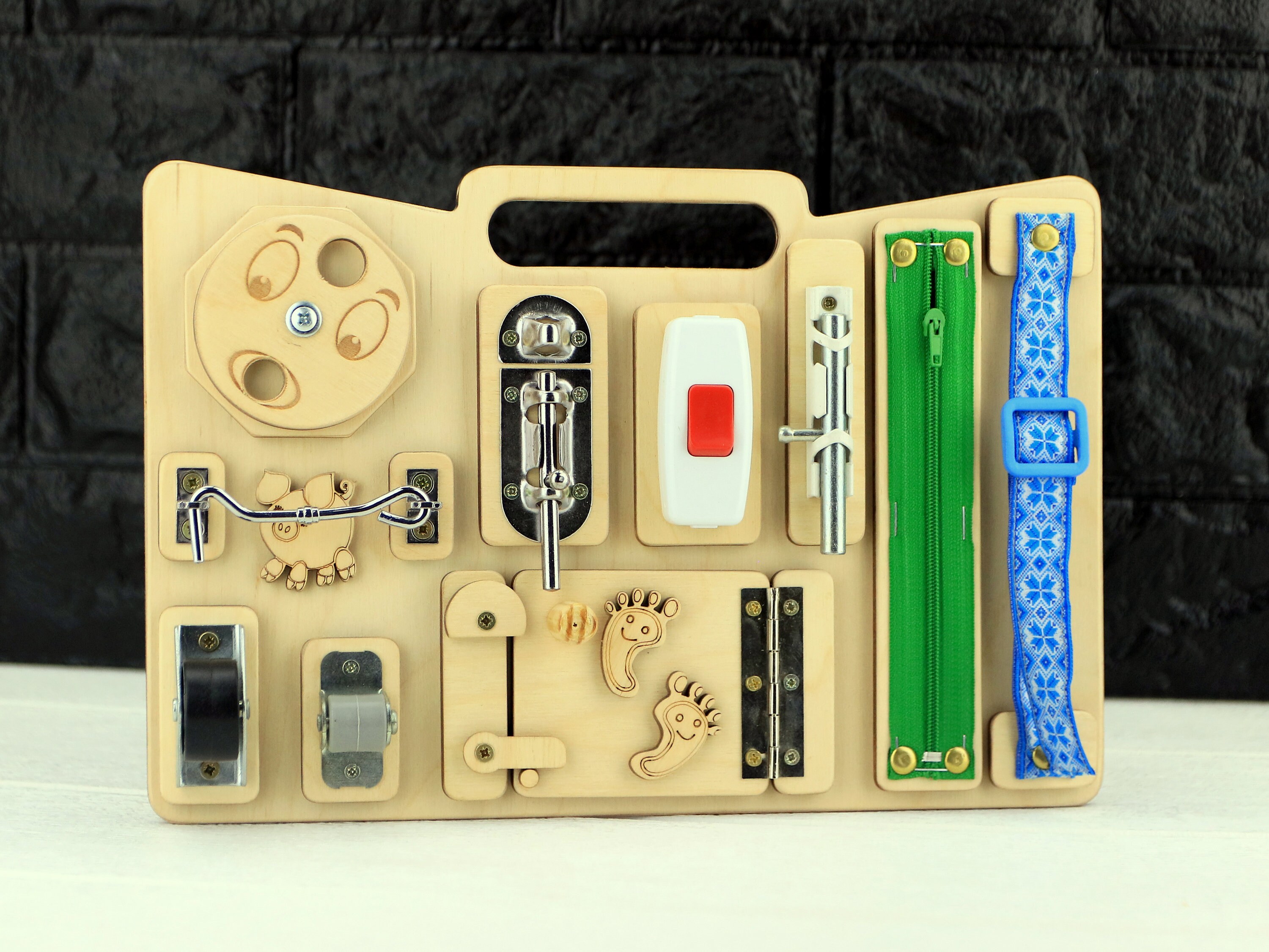 Sensory Busy Board Baby Wood Activity Board Gift Etsy