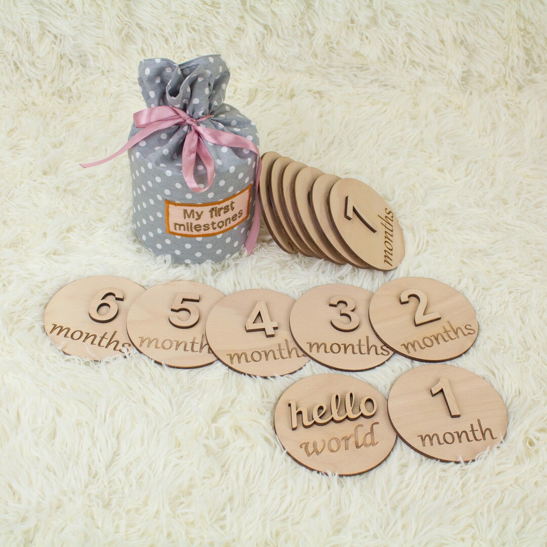 Wooden Baby Milestone Discs - Full Year Set - Etsy