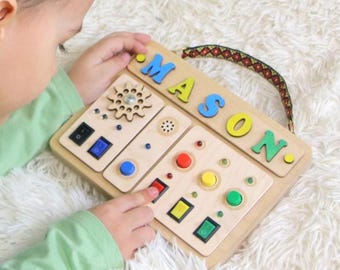 LED Montessori Busy Board | Sensory Activity Board for Kids 3+