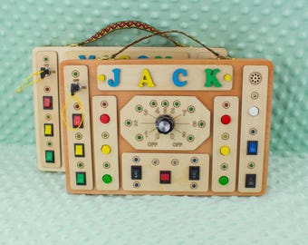 Busy Board with Buttons & Switches, Electronic Sensory Toy, Kids Light Board Gift