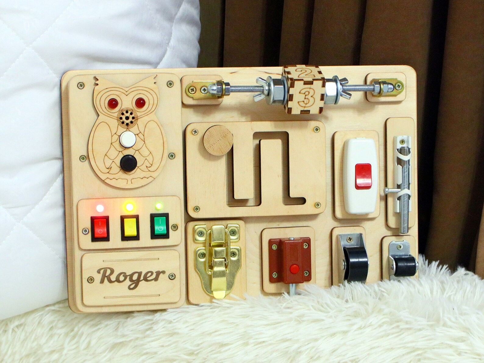 Busy Board With Light Switch LED Light Busy Board Electronic Etsy