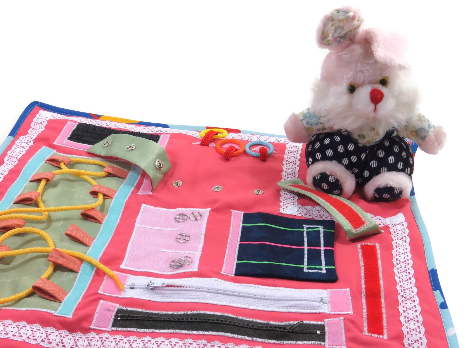 Busy Blanket For Dementia Alzheimers Toy Fiddle Color Fidget Etsy