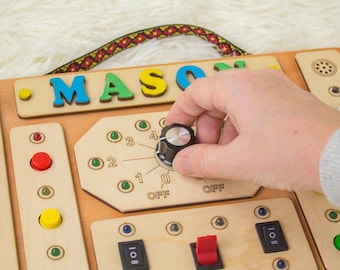 Light Switch Busy Board, Adaptive Switch Toy for Kids, LED Sensory Activity Board