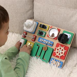 Personalized Montessori Latch Board: Wooden Sensory Toy for Toddlers