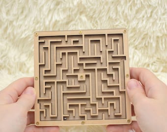 Wooden Labyrinth Game: Montessori Toddler Toy