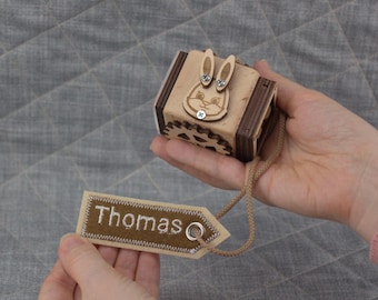 Wooden Travel Montessori Busy Cube for 1 year old, Fidget Cube for Toddler