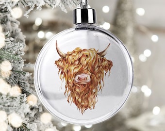 Christmas Bauble | Christmas Ornament | Christmas Decoration | Highland Cow | Highland Coo | Made to Order