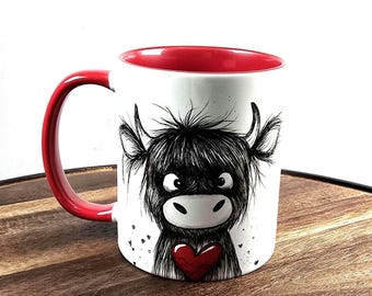 Highland Cow | Highland Cow Mug | 10 Colour Choices | Personalisation Available | Valentines | Highland Cow Gift