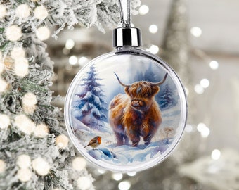 Christmas Bauble | Christmas Ornament | Christmas Decoration | Robin| Highland Cow | Made to Order