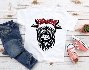 Highland Cow T-shirt | Kids T-shirt | Highland Cow | Personalised T-Shirt | Made To Order