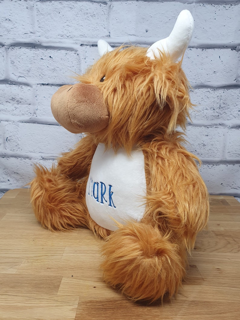 Highland Cow Personalised Soft Toy Teddy Bear Etsy