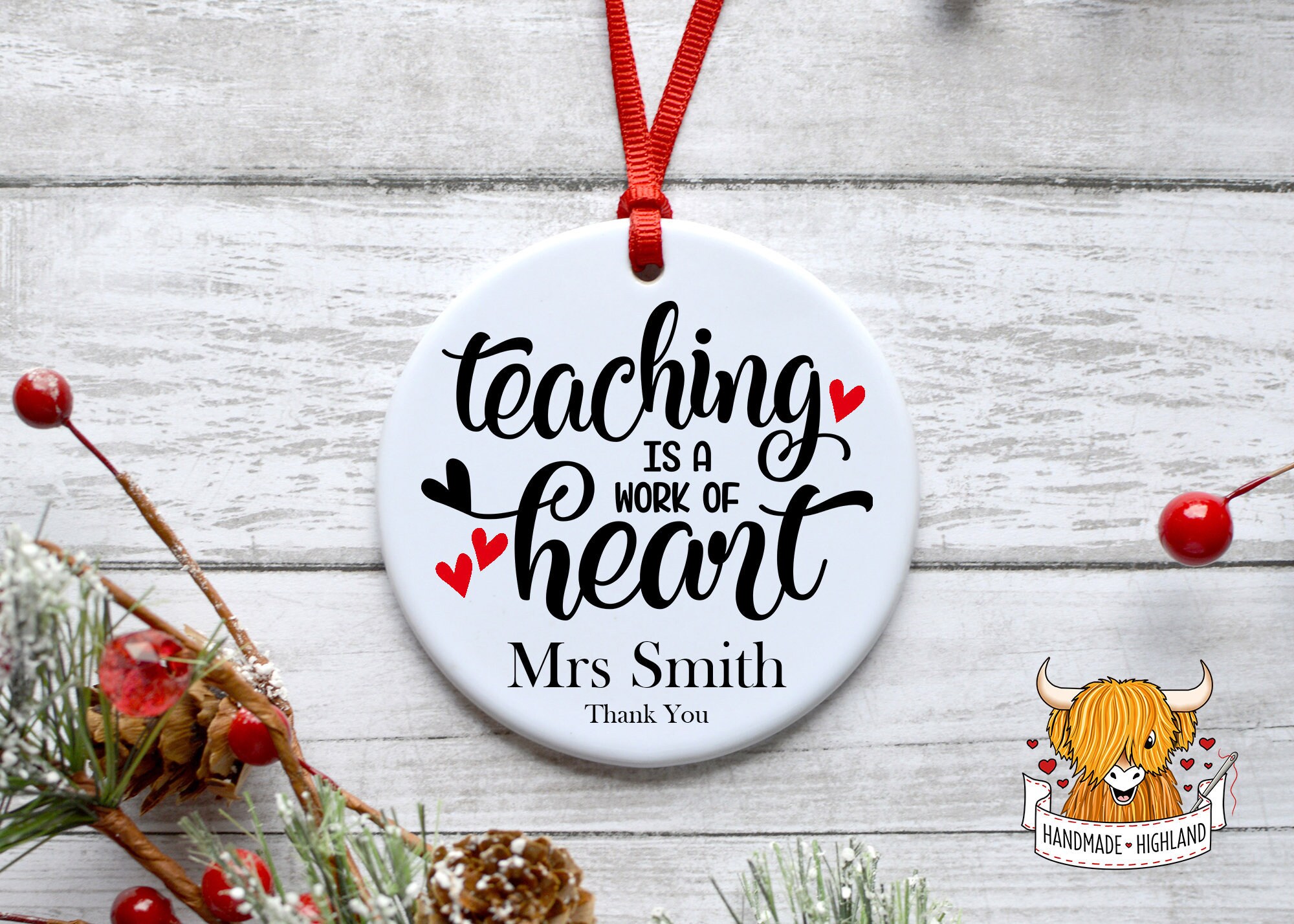 Personalised Christmas Ornament Ceramic Ornament Christmas  Etsy