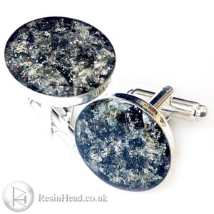18mm cufflinks cremation ashes Jewellery silver plated or bronze tone any custom colour/design is possible