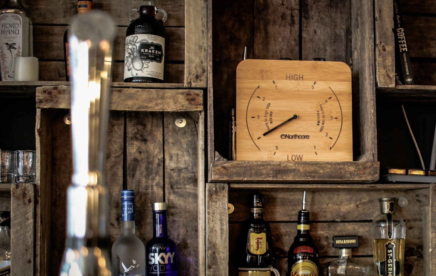 Northcore Wall Mounted Bamboo Tide Clock Etsy