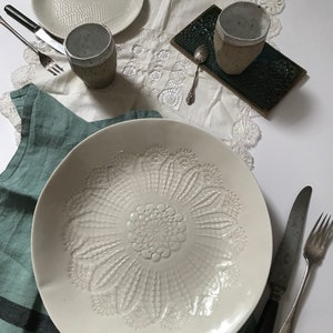 Porcelain Platter Porcelain Bowl Handmade Platter Porcelain plate Platter Dinnerware Plate image 2