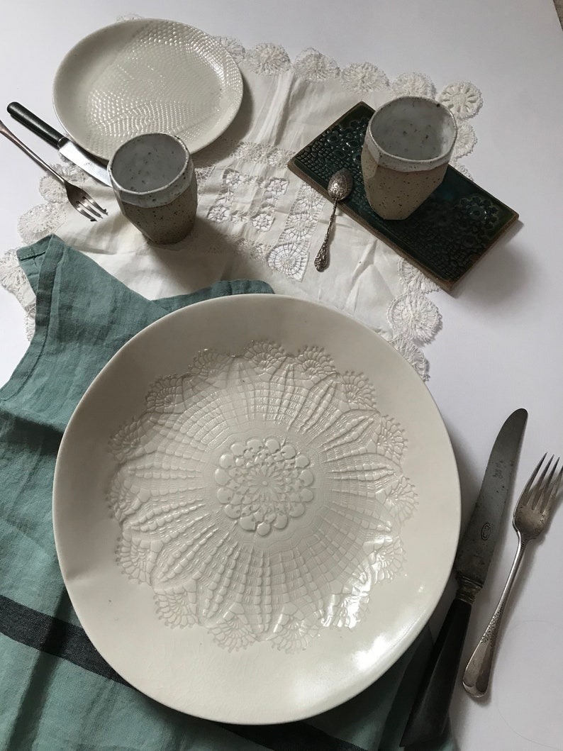 Porcelain Platter Porcelain Bowl Handmade Platter Porcelain plate Platter Dinnerware Plate image 2