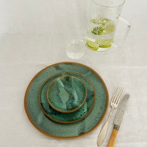 Green Ceramic Plate, Handmade Ceramic Plate, Ceramic Dinner Plate, Dinner Plate, Stoneware Plate, Green Plate