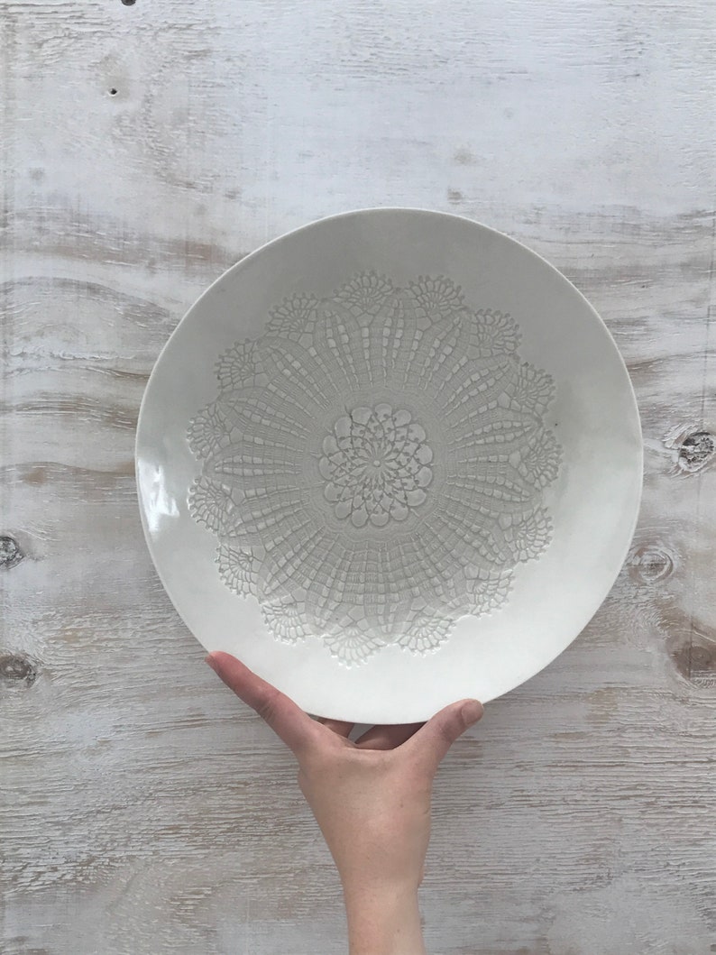 Porcelain Platter Porcelain Bowl Handmade Platter Porcelain plate Platter Dinnerware Plate image 3
