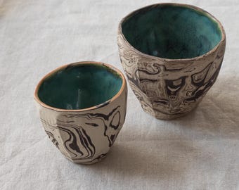 200ml Keramikbecher, Steinzeugbecher, Keramiktasse, handgemachte Tasse, Tee- & Kaffeetasse, Dipschale, grüne Tasse