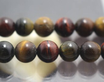 Jewever Natural Yellow Tiger Eye Gemstone Bracelet - 14mm Round Beads, 7" Stretch, Unisex