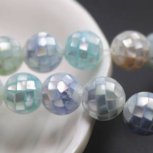 Natural Abalone Mosaic Beads, round ball beads, wholesale beads suppies ( 8mm 10mm 12mm 14mm 16mm 18mm for choose ),HZ0011