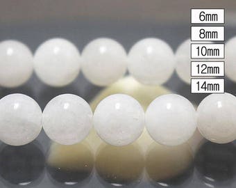 2 Str, 6-14mm Malaysia Jade smooth round beads, White beads , 15 inch per strand ( 6 mm 8mm 10mm 12mm 14mm ),HZ0453