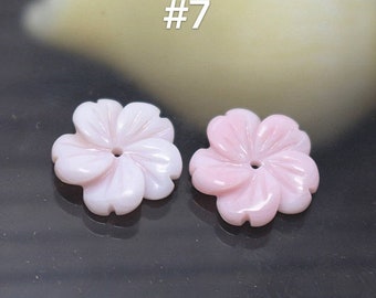 Natural Pink MOP Shell Flower Beads, Pink Shell 6 mm 8 mm 10mm beads, HZ0040