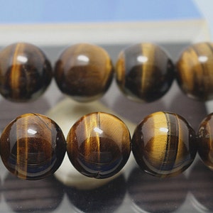 Natural Yellow Tigereye, Smooth Round Beads, 15 Inch Full Strand ( 6 mm 8mm 10mm 12mm 14mm 16mm 18mm 20mm ),HZ0267