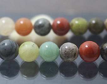 Mixed Stone beads, gemstone round beads, 15 inches 1 strand ( 4mm 6 mm 8mm 10mm ),HZ0566