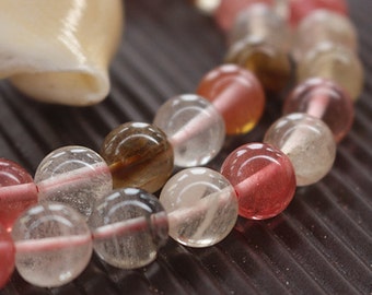 6-12mm Cherry Quartz perles rondes, 15'' un brin ( 6mm 8mm 10mm 12mm ), HZ0331